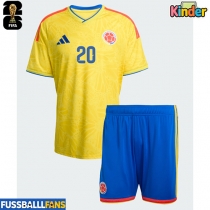 Kolumbien Juan Fernando Quintero #20 Heimtrikotsatz Kinder EM 2024 Kurzarm (+ Kurze Hosen)